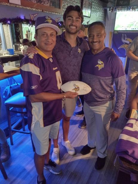 Mandeep Sodhi, Neal Sodhi and Leo Lewis at MN Vikings Fan Club Event - South Florida at the Downtowner