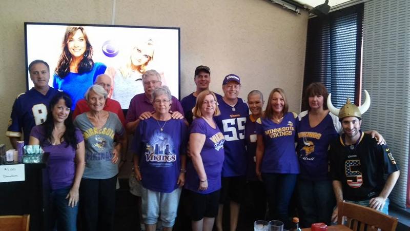 MN Vikings Fans Fragrance fundraiser for Margi Patton luxury fragrance event at champp's american south florida