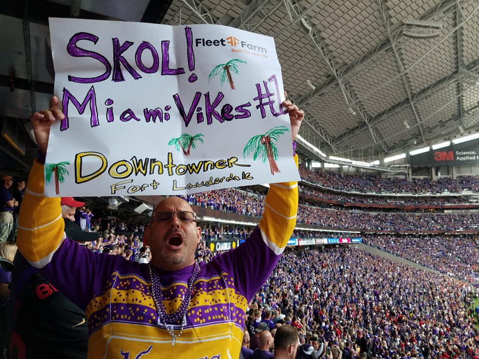 MIAMI VIKES - South Florida MN Vikings Fan Club being represented at US Bank Stadium in Minnesota for the 9/9/18 Season Opener Game against the 49ers