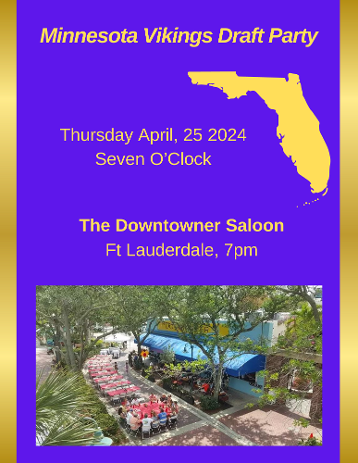 MN Vikings Draft Party 2024 in Florida at The Downtowner in Fort Lauderdale