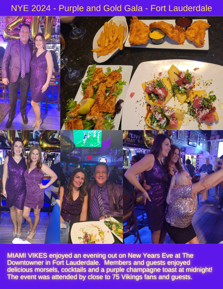 Purple and Gold Gala - Minnesota Vikings Fans of South Florida, the Miami Vikes with Bita Banijamali, Debbie Boches, James Lorenzo Loretz, Melissa, and J. Parnassa