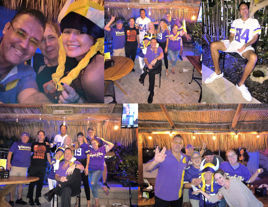 Minnesota Vikings Fans watching the Vikings Colts Game at Ocean Manor Vikings Hut