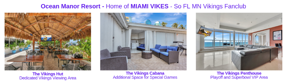 The Vikings Hut - Ocean Manor Beach Resort - MN Vikings Watch Bar in Fort Lauderdale