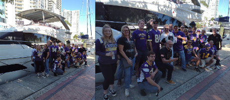 MIAMI VIKES - skolvo - MN Vikings Fanclub of South Florida in front of the Yacht